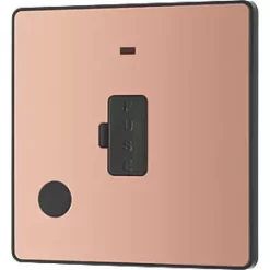 British General Evolve 13A Unswitched Fused Spur with LED Copper with Black Inserts -British General Switches & Sockets Store 112PX A3