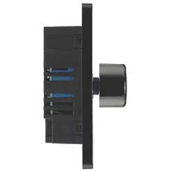 British General Evolve 2-Gang 2-Way LED Trailing Edge Double Push Dimmer with Rotary Control Grey with Black Inserts -British General Switches & Sockets Store 112PY A5