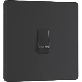 British General Evolve 10A 1-Gang 1-Way Bell Push Switch Matt Black with Black Inserts 2 British General Evolve 10A 1-Gang 1-Way Bell Push Switch Matt Black with Black Inserts - Image 2