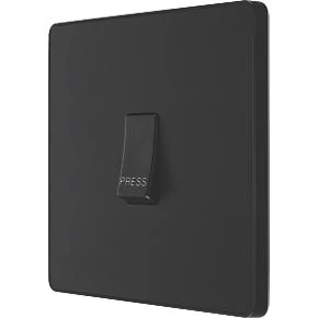 British General Evolve 10A 1-Gang 1-Way Bell Push Switch Matt Black with Black Inserts 1 British General Evolve 10A 1-Gang 1-Way Bell Push Switch Matt Black with Black Inserts