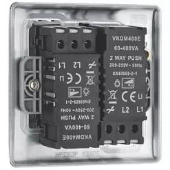 British General Nexus Metal 2-Gang 2-Way LED Dimmer Switch Polished Chrome -British General Switches & Sockets Store 123FT A4