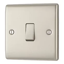 British General Nexus Metal 20A 16AX 1-Gang Int. Light Switch Pearl Nickel -British General Switches & Sockets Store 123PY A3
