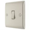 British General Nexus Metal 20A 16AX 1-Gang Int. Light Switch Pearl Nickel