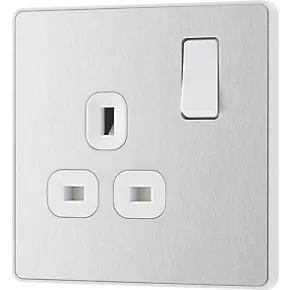 British General Evolve 13A 1-Gang SP Switched Socket Brushed Steel with White Inserts 4 British General Evolve 13A 1-Gang SP Switched Socket Brushed Steel with White Inserts - Image 4