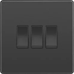 British General Evolve 20 A 16AX 3-Gang 2-Way Light Switch Black with Black Inserts 8 British General Evolve 20 A 16AX 3-Gang 2-Way Light Switch Black with Black Inserts -British General Switches & Sockets Store 127PY A2