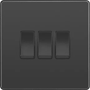 British General Evolve 20 A 16AX 3-Gang 2-Way Light Switch Black with Black Inserts 3 British General Evolve 20 A 16AX 3-Gang 2-Way Light Switch Black with Black Inserts - Image 3
