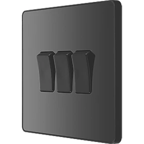 British General Evolve 20 A 16AX 3-Gang 2-Way Light Switch Black with Black Inserts 1 British General Evolve 20 A 16AX 3-Gang 2-Way Light Switch Black with Black Inserts