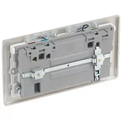 British General Nexus Metal 13A 2-Gang SP Switched Double Socket With WiFi Extender + 2.1A 1-Outlet Type A USB Charger Pearl Nickel with White Inserts 10 British General Nexus Metal 13A 2-Gang SP Switched Double Socket With WiFi Extender + 2.1A 1-Outlet Type A USB Charger Pearl Nickel with White Inserts -British General Switches & Sockets Store 133XG A4