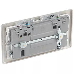 British General Nexus Metal 13A 2-Gang SP Switched Double Socket With WiFi Extender + 2.1A 1-Outlet Type A USB Charger Pearl Nickel with White Inserts 5 British General Nexus Metal 13A 2-Gang SP Switched Double Socket With WiFi Extender + 2.1A 1-Outlet Type A USB Charger Pearl Nickel with White Inserts - Image 5