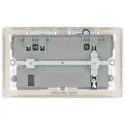 British General Nexus Metal 13A 2-Gang SP Switched Double Socket With WiFi Extender + 2.1A 1-Outlet Type A USB Charger Pearl Nickel with White Inserts 11 British General Nexus Metal 13A 2-Gang SP Switched Double Socket With WiFi Extender + 2.1A 1-Outlet Type A USB Charger Pearl Nickel with White Inserts -British General Switches & Sockets Store 133XG A5