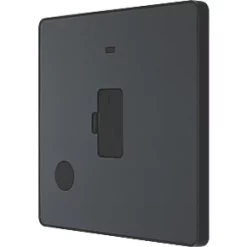 British General Evolve 13A Unswitched Fused Spur with LED Grey with Black Inserts