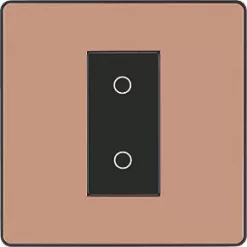 British General Evolve 1-Gang 2-Way LED Single Secondary Trailing Edge Touch Dimmer Switch Copper with Black Inserts -British General Switches & Sockets Store 148PY A2