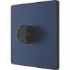 British General Evolve 1-Gang 2-Way LED Trailing Edge Single Push Dimmer Switch with Rotary Control Blue with Black Inserts