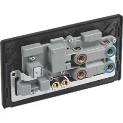 British General Evolve 45A 2-Gang 2-Pole Cooker Switch & 13A DP Switched Socket Grey with LED with Black Inserts -British General Switches & Sockets Store 151PX A4