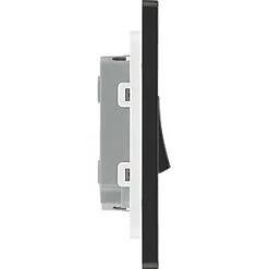 British General Evolve 20 A 16AX 2-Gang 2-Way Light Switch Matt Black with Black Inserts -British General Switches & Sockets Store 159PY A5