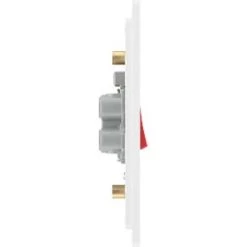 British General Evolve 45A 1-Gang 2-Pole Cooker Switch Brushed Steel with LED with White Inserts -British General Switches & Sockets Store 174PY A5