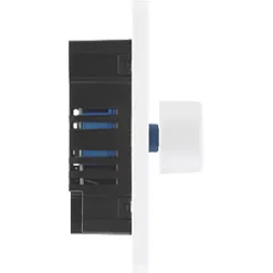 British General Evolve 2-Gang 2-Way LED Trailing Edge Double Push Dimmer with Rotary Control Pearlescent White with White Inserts -British General Switches & Sockets Store 180PY A5