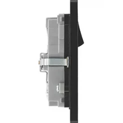 British General Evolve 13A 2-Gang SP Switched Socket + 3.1A 2-Outlet Type A USB Charger Satin Brass with Black Inserts -British General Switches & Sockets Store 182RF A5