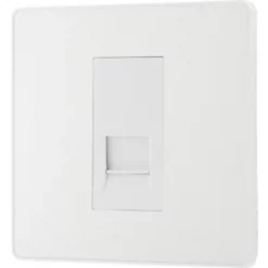 British General Evolve Slave Telephone Socket Pearlescent White with White Inserts -British General Switches & Sockets Store 194RF A3