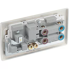 British General Nexus Metal 45A 2-Gang 2-Pole Cooker Switch & 13A DP Switched Socket Pearl Nickel with LED with White Inserts 5 British General Nexus Metal 45A 2-Gang 2-Pole Cooker Switch & 13A DP Switched Socket Pearl Nickel with LED with White Inserts - Image 5