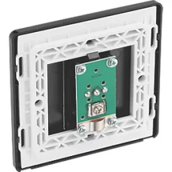 British General Evolve Coaxial TV / FM Socket Matt Black with Black Inserts -British General Switches & Sockets Store 199RF A4
