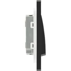 British General Evolve 20 A 16AX 2-Gang 2-Way Wide Rocker Light Switch Grey with Black Inserts -British General Switches & Sockets Store 200PY A5