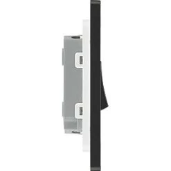 British General Evolve 20 A 16AX 2-Gang 2-Way Light Switch Grey with Black Inserts -British General Switches & Sockets Store 201PY A5