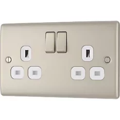 British General Nexus Metal 13A 2-Gang DP Switched Socket Pearl Nickel with White Inserts 9 British General Nexus Metal 13A 2-Gang DP Switched Socket Pearl Nickel with White Inserts -British General Switches & Sockets Store 20813 A3
