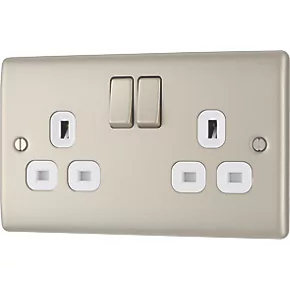British General Nexus Metal 13A 2-Gang DP Switched Socket Pearl Nickel with White Inserts 4 British General Nexus Metal 13A 2-Gang DP Switched Socket Pearl Nickel with White Inserts - Image 4