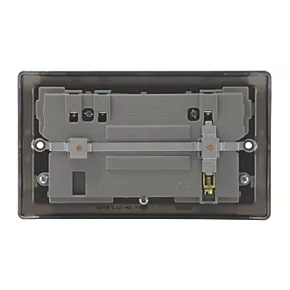 British General Nexus Metal 13A 2-Gang SP Switched Socket + 3.1A 2-Outlet Type A USB Charger Black Nickel with Black Inserts 4 British General Nexus Metal 13A 2-Gang SP Switched Socket + 3.1A 2-Outlet Type A USB Charger Black Nickel with Black Inserts - Image 4