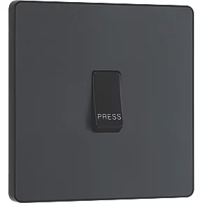 British General Evolve 10A 1-Gang 1-Way Bell Push Switch Grey with Black Inserts 2 British General Evolve 10A 1-Gang 1-Way Bell Push Switch Grey with Black Inserts - Image 2