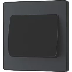 British General Evolve 20 A 16AX 1-Gang 2-Way Wide Rocker Light Switch Grey with Black Inserts -British General Switches & Sockets Store 214PY A3