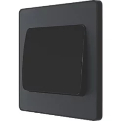 British General Evolve 20 A 16AX 1-Gang 2-Way Wide Rocker Light Switch Grey with Black Inserts