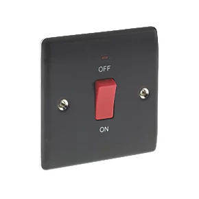 British General Nexus Metal 45A 1-Gang DP Cooker Switch Matt Black with LED 3 British General Nexus Metal 45A 1-Gang DP Cooker Switch Matt Black with LED - Image 3