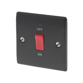 British General Nexus Metal 45A 1-Gang DP Cooker Switch Matt Black with LED 1 British General Nexus Metal 45A 1-Gang DP Cooker Switch Matt Black with LED
