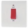 British General 800 Series 45A 1-Gang DP Cooker Switch White with LED