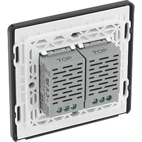 British General Evolve 2-Gang 2-Way LED Double Secondary Touch Trailing Edge Dimmer Switch Satin Brass with Black Inserts 5 British General Evolve 2-Gang 2-Way LED Double Secondary Touch Trailing Edge Dimmer Switch Satin Brass with Black Inserts - Image 5