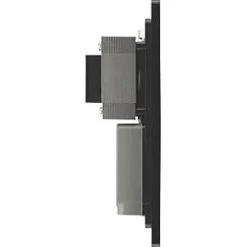 British General Evolve 2-Gang Dual Voltage Shaver Socket 115/240V Matt Black with Black Inserts -British General Switches & Sockets Store 249RF A5