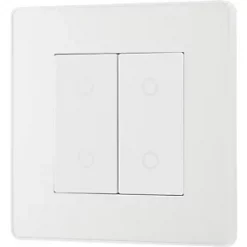 British General Evolve 2-Gang 2-Way LED Double Master Touch Trailing Edge Dimmer Switch Pearlescent White with White Inserts 9 British General Evolve 2-Gang 2-Way LED Double Master Touch Trailing Edge Dimmer Switch Pearlescent White with White Inserts -British General Switches & Sockets Store 252PY A3