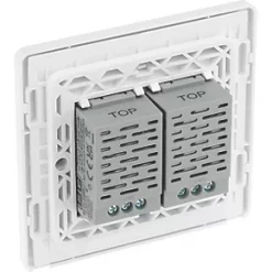 British General Evolve 2-Gang 2-Way LED Double Master Touch Trailing Edge Dimmer Switch Pearlescent White with White Inserts 10 British General Evolve 2-Gang 2-Way LED Double Master Touch Trailing Edge Dimmer Switch Pearlescent White with White Inserts -British General Switches & Sockets Store 252PY A4