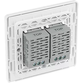 British General Evolve 2-Gang 2-Way LED Double Master Touch Trailing Edge Dimmer Switch Pearlescent White with White Inserts 5 British General Evolve 2-Gang 2-Way LED Double Master Touch Trailing Edge Dimmer Switch Pearlescent White with White Inserts - Image 5