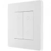 British General Evolve 2-Gang 2-Way LED Double Master Touch Trailing Edge Dimmer Switch Pearlescent White with White Inserts