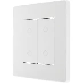 British General Evolve 2-Gang 2-Way LED Double Master Touch Trailing Edge Dimmer Switch Pearlescent White with White Inserts 1 British General Evolve 2-Gang 2-Way LED Double Master Touch Trailing Edge Dimmer Switch Pearlescent White with White Inserts