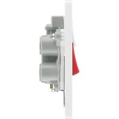 British General Evolve 45A 2-Gang 2-Pole Cooker Switch & 13A DP Switched Socket Brushed Steel with LED with White Inserts -British General Switches & Sockets Store 255PX A5