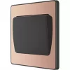 British General Evolve 20 A 16AX 1-Gang 2-Way Wide Rocker Light Switch Copper with Black Inserts
