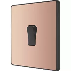 British General Evolve 20 A 16AX 1-Gang 2-Way Light Switch Copper with Black Inserts