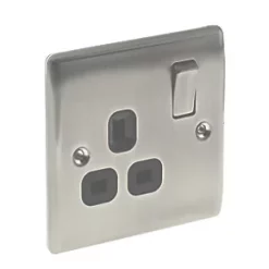 British General Nexus Metal 13A 1-Gang DP Switched Plug Socket Brushed Iridium with Black Inserts 7 British General Nexus Metal 13A 1-Gang DP Switched Plug Socket Brushed Iridium with Black Inserts -British General Switches & Sockets Store 26664 A2