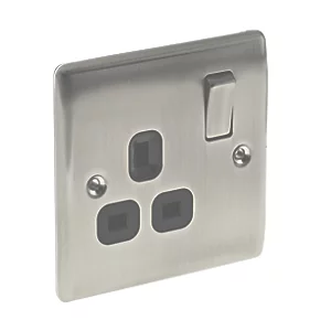 British General Nexus Metal 13A 1-Gang DP Switched Plug Socket Brushed Iridium with Black Inserts 3 British General Nexus Metal 13A 1-Gang DP Switched Plug Socket Brushed Iridium with Black Inserts - Image 3