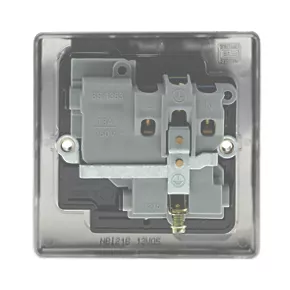 British General Nexus Metal 13A 1-Gang DP Switched Plug Socket Brushed Iridium with Black Inserts 4 British General Nexus Metal 13A 1-Gang DP Switched Plug Socket Brushed Iridium with Black Inserts - Image 4