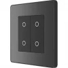 British General Evolve 2-Gang 2-Way LED Double Secondary Touch Trailing Edge Dimmer Switch Black with Black Inserts